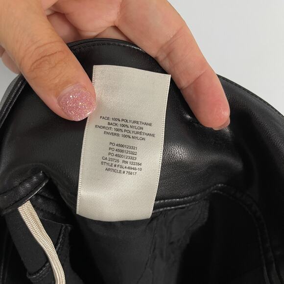 Aritzia Wilfred High Waisted Tie Belt Black Faux Leather Pants Size 2 - Picture 16 of 16